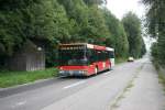 Sensetalbahn,Bern, Nr. 29 (BE 487'921, MAN NL313/A21, 1997) am 21.8.2009 unterwegs bei Laupen.