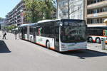 Regiobus Nr. 53 (MAN A40 Lion's City GL) am 29.6.2019 beim Bhf. Gossau. Die 2018 gelieferten Gelenkbusse weisen einen geänderten Anstrich mit höherem Weiss-Anteil auf.