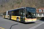 MAN Bus mit der Betriebsnummer 120 der STI fhrt am Bahnhof Interlaken Ost ein. Die Aufnahme stammt vom 13.04.2010.