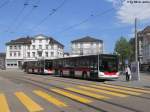 St.Gallerbus Nr. 254 + 257 (MAN Lion's City A21) am 4.5.2012 beim Bhf. St.Gallen