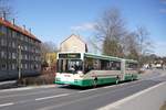 Bus Rodewisch / Bus Vogtland: Mercedes-Benz O 405 G - Gelenkbus (V-KV 440) der Göltzschtal-Verkehr GmbH Rodewisch (GVG), aufgenommen im März 2019 im Stadtgebiet von Rodewisch.