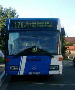 Front Ansicht von SB N 1700, Fahrzeug der Firma Bur Busse im Auftrag der Saarbahn AG. Am 16.08.07 als Linie 120 in Ormesheim