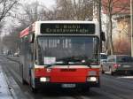 Der ehemalige Hamburger Bus B-IA 9405, nun im Besitz der G.L.O.-Bus GbR, im Ersatzverkehrsdienst fr die S3 am 29.1.2012, Berlin