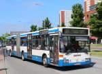 Rostock RSAG Buslinie 31 (Mercedes-Gelenkbus 206) Ltten Klein Zentrum am 16. Juli 2013.