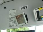 ber den Fahrer des Busses P-AV 941 (MB Citaro), hngt der Rckspiegel sowie ein Bildschirm fr die Kameraberwachung im Bus.