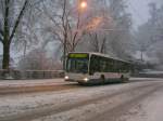 Schneechaos in Luzern am Morgen des 17.12.08: Der Mercedes-Benz O530 Nr.