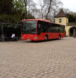 Citaro LU-ET 606 der Rhein-Neckar-Bus hat am 10.04.12 gerade Pause in Speyer, Domplatz, nachdem er um 17:21 Uhr als Linie 717 von Heidelberg angekommen ist, und wird um 18:14 Uhr zurck nach Heidelberg fahren.