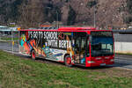Am 16.3.2024 veranstalteten die Stadtwerke Leoben eine Fotofarht mit ihrem Citaro Facelift. Hier steht der Bus gerade in der Station Handlkreuz