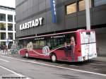 Ein Citaro Bus von der Firma Baron Reisen macht Werbung fr Trauringe.