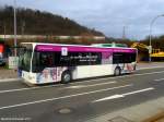 Ein Citaro Bus von Manfred Harz Reisen macht Werbung fr das Evg.Krankenhaus in Saarbrcken.