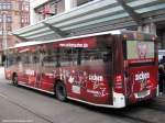 Citaro Bus mit neuer Werbung am Saarbrcker Hauptbahnhof.