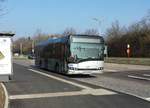 Hier ist der KA HT 632 der Hagro Transbus auf der Buslinie 32 zu den Neuen Wiesen in Karlsruhe Hagsfeld unterwegs. Gesichtet am 24.03.2018 am Fächerbad in Karlsruhe.