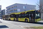 Solaris Urbino von Postbus (BD-16034) mit Hess-Anhänger als Linie 4123 in Telfs, Anton-Auer-Straße. Aufgenommen 8.4.2021.