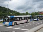 Solaris Urbino am Rmerkastel in Saarbrcken. Der Bus gehrt der Firma Baron Reisen.