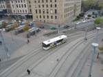 Die Aufnahme habe ich am 22.10.2010 vom Dach der neuen Europa Gallerie gemacht.Hier sind Busse zu sehen die an die haltestelle Saarbrcken Hauptbahnhof fahren.