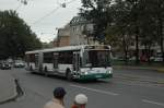 In St. Petersburg ein Stadt-Liniengelenkbus gesehen am 19.09.2010.