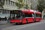 Volvo Bus mit der Betriebsnummer 801 auf der Linie 19 in der Bundesgasse in Bern. Die Aufnahme stammt vom 08.11.2013.
