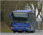 (UW 4021) Irisbus Crossway des Busunternehmens Schiltz auf der Linie Bastogne - Ettelbrck unterwegs, aufgenommen am 16.04.2013 in der Nhe von Wiltz.