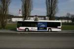 Vor dem markanten Kloster St. Urban wartet am 17.3.2007 ein SBB-Bus (AG 370'319, Citaro LE) nach Zofingen auf die Abfahrt. 