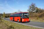 Bus Rheinland-Pfalz: Mercedes-Benz Integro (MZ-DB 399) der DB Regio Bus Mitte GmbH, aufgenommen im Oktober 2021 in der Nähe von Sienhachenbach, einer Ortsgemeinde im Landkreis Birkenfeld.