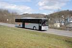 Bus Rheinland-Pfalz: Mercedes-Benz Intouro (BIR-WR 70) vom Omnibusbetrieb Westrich Reisen GmbH, aufgenommen im März 2021 in der Nähe von Herrstein, einer Ortsgemeinde im Landkreis Birkenfeld.