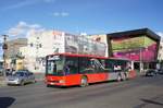 Rumänien / Bus Arad: Setra S 319 NF (ehemals DB Stadtverkehr GmbH / Rheinlandbus / BVR Busverkehr Rheinland GmbH mit Resten der Werbung für die Kulturhauptstadt Europas RUHR.2010) von TRANS F.D.C. COMPANY S.R.L. ARAD, aufgenommen im März 2017 im Stadtgebiet von Arad.