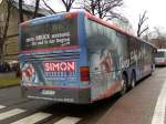 WSF-VV15, ein Setra S319NF, auf dem Busbahnhof von Weienfels. Der Bus trgt eine fr mich neue Werbung fr Simon-Werbung. Aufgenommen am 06.03.2009 .
