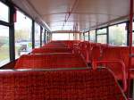Die Sitzreihen in einen MAN Doppelstockbus zur fahrt nach Berlin Zoologischer Garten.