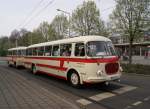 Zur Veranstaltung 100 Jahre Omnibus in Dresden am 05.04.2014 wurden Rundfahrten mit historischen Bussen angeboten.