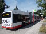 Hess Doppelgelenkbus zum Test bei der Hamburger Hochbahn am Bahnhof Burgwedel-18.08.12