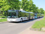 MAN Lion's City OHV-VK53 der OVG aus Oranienburg für Shuttle Fahrten zur ILA 2018 steht am U Bahnhof Berlin Rudow am 29.