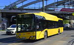 Einer von den neuen Solaris Urbino 12 electric Bussen der Berliner Verkehrsbetriebe (BVG Nr. 1839) als Linie 155 am 06.05.20 direkt am Bahnhof Berlin Pankow.