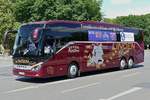 #busretten -Buskorso mit einem Setra S 516 HD von 'Linden Reisen'. Berlin -Tiergarten, Großer Stern am 27.05.2020