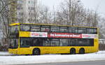 Berliner Verkehrsbetriebe (BVG Nr.3544) mit dem Doppelstockbus, interne Bezeichnung MAN DL09	Herstellertyp MAN ND323 (Lion´s City DD) (Inbetriebnahme 2009) als Linie 154 am 09.02.21 in Berlin