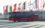 Setra S 415 LE business, HY-B 23, von 'unser roter bus-urb', als Messeshuttle während einer morgentlichen Pause, Berlin im Januar 2020.