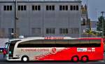 Der Mannschaftsbus von Energie Cottbus .