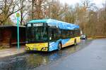 ICB Solaris Urbino Hydrogen Wasserstoffbus Wagen 242 am 10.12.22 mit einer wichtigen Botschaft in diesen Jahr 2022. Der Frieden in der Ukraine 