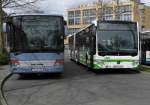 MB C2 GÜ PM-E 241 der VGB und ein Setra S 315 H von Busreisen Potsdam am Potsdamer HBF, 13.4.15