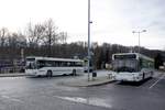 Bus Schwarzenberg / Bus Erzgebirge: Auch im Dezember 2017 noch mehrfach im Erzgebirge unterwegs: MAN EL der RVE (Regionalverkehr Erzgebirge GmbH), aufgenommen am Bahnhof in Schwarzenberg / Erzgebirge.