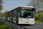 .  SL 4010 Gppel Bus Typ go4city10 mit Anhnger des Busunternehmens Frisch (Sales Lentz Group) als Schlertransport nahe Wiltz, aufgenommen am 02.04.2014.