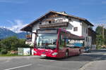 Mit Fahrplanwechsel am 9.7.2023 kam es zu umfangreichen Änderungen des Busverkehrs im Großraum Innsbruck. Die Stadtbuslinie M der Innsbrucker Verkehrsbetriebe übernahm vom Postbus die Linie nach Aldrans, gab dafür den Ast zum Tivoli-Stadion an die Stadtbuslinie K ab. Mercedes-BenzCitaro 2. Generation der Innsbrucker Verkehrsbetriebe (Bus Nr. 632) als Linie M nahe der Haltestelle Sistrans Dorf. Aufgenommen 14.7.2023.