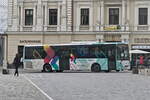 Iveco-Irisbus Crossway von Postbus (BD-14867) in Villach, Hans-Gasser-Platz. Aufgenommen 1.9.2022.