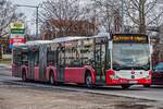 2.2.2024: Mercedes Citaro G 8005 der Wiener Linien verlässt als 15A die Station grillgasse richtung Enkplatz