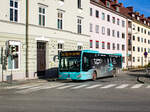 Leoben. Der Stadtverkehr in Leoben in der Obersteiermark, wird von den Stadtwerken Leoben betrieben. Das Unternehmen besitzt hauptsächlich Busse aus dem Hause MAN, der Wagen 34, der einzige Citaro 2, ist hier am 14.02.2024 als Linie 2 in der Vordernberger Straße zu sehen.