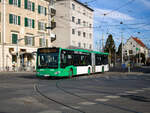 Graz. Wagen 153 der Graz Linien ist hier am 06.02.2024 im Zuge einer Schulungsfahrt bei der Alten Poststraße zu sehen.