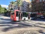 Mercedes-Benz Citaro O 530 C2, Wagen 738, Baujahr 2023, Vectalia Mia, verlässt die Haltestelle Oscar Esplá auf der Linie 22 in Alicante am 29.11.2023.