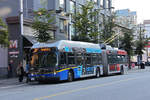 New Flyer Trolleybus E60LFR 2518, auf der Linie 10, unterwegs in Vancouver. Die Aufnahme stammt vom 04.08.2019.