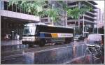 Doppelachserbus der Ontario Northland Eisenbahngesellschaft whrend eines heftigen Gewitterregens in Toronto.