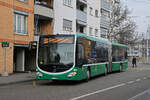 Mercedes Citaro 7048, auf der Linie 36, verlässt am 04.03.2023 die provisorische Endstation in Kleinhüningen.