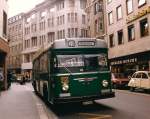 Aus dem Archiv: FBW Autobus mit der Betriebsnummer 68 auf der Linie 38 in der Eisengasse. Die Aufnahme stammt vom April 1985.